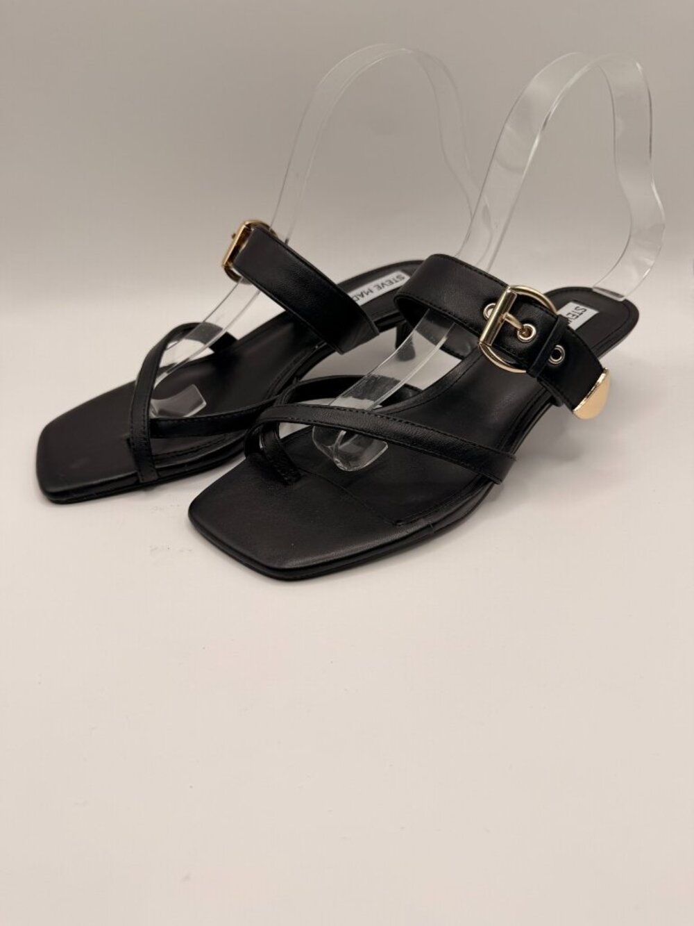 Steve Madden Women Jamesy Leather Slide Heel Sandal Sz 8